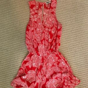 Show Me Your MuMu red and white shorts romper